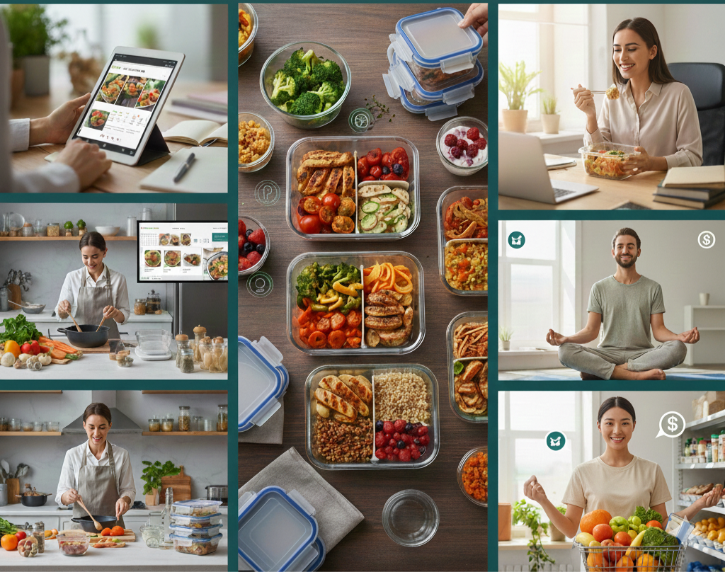 Meal prepping secret tips 2026 showing healthy meals prepared in advance