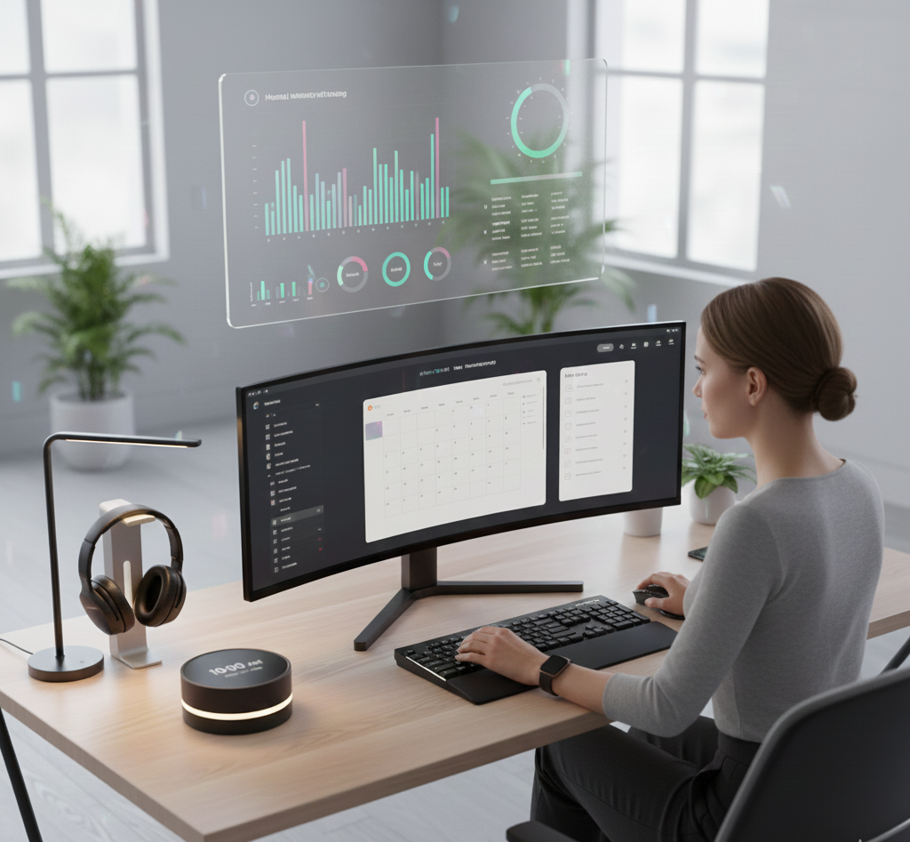 Smart Productivity Tools 2026 improving focus organization and efficiency with modern digital workspace