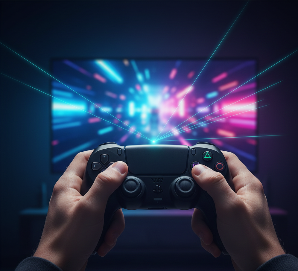 Cloud gaming 2026 showing family playing high quality games via streaming technology on multiple devices