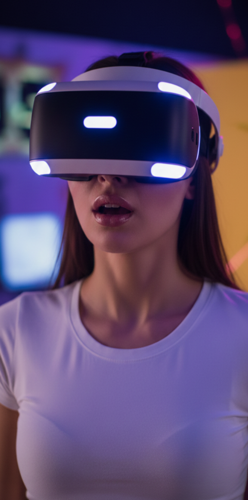 Immersive Gaming Technologies showing virtual reality gaming experience with interactive digital environments