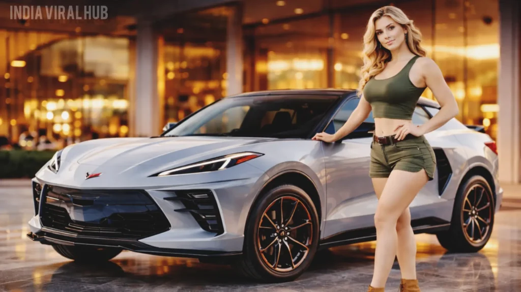 Corvette SUV Price 2026: Front exterior view of the aggressive four-door Chevrolet supercar crossover designed to rival Porsche.