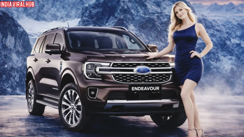 New Ford Endeavour 2026 front view with matrix LED headlights and massive grille.