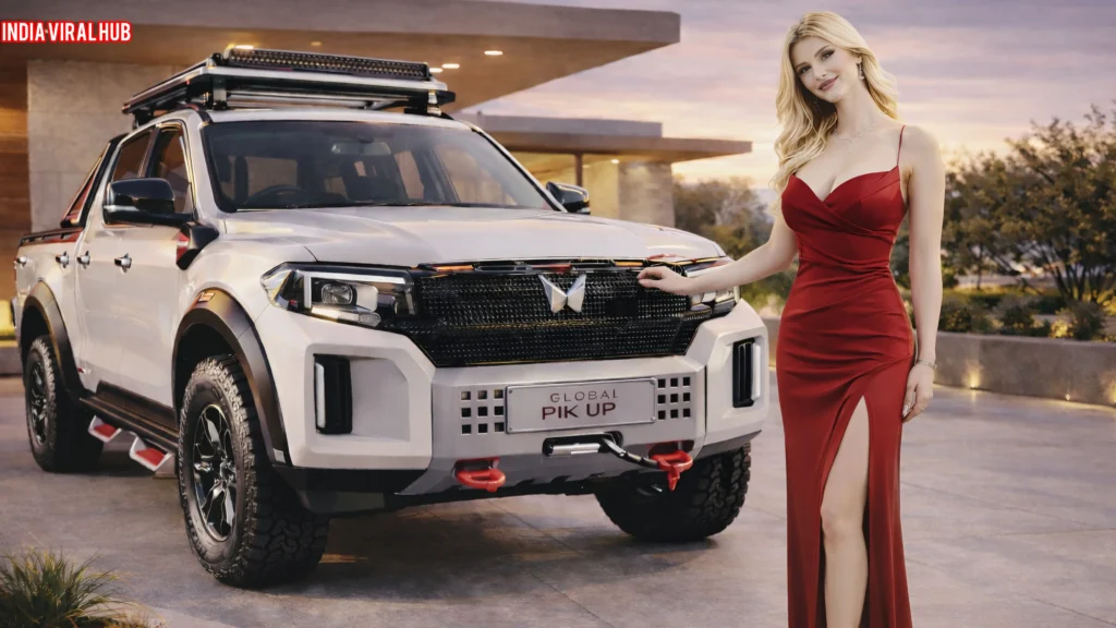 Front view of the Mahindra Scorpio N Pickup truck concept, analyzing the Mahindra Scorpio N Pickup Price.