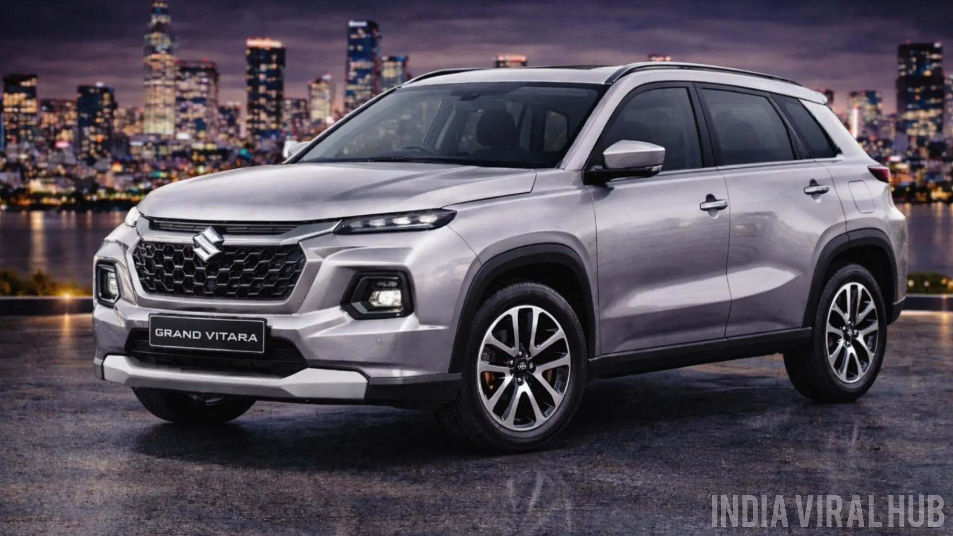 Maruti Grand Vitara On Road Price: Front view of Maruti Grand Vitara Hybrid 2026 in Nexa Blue color.