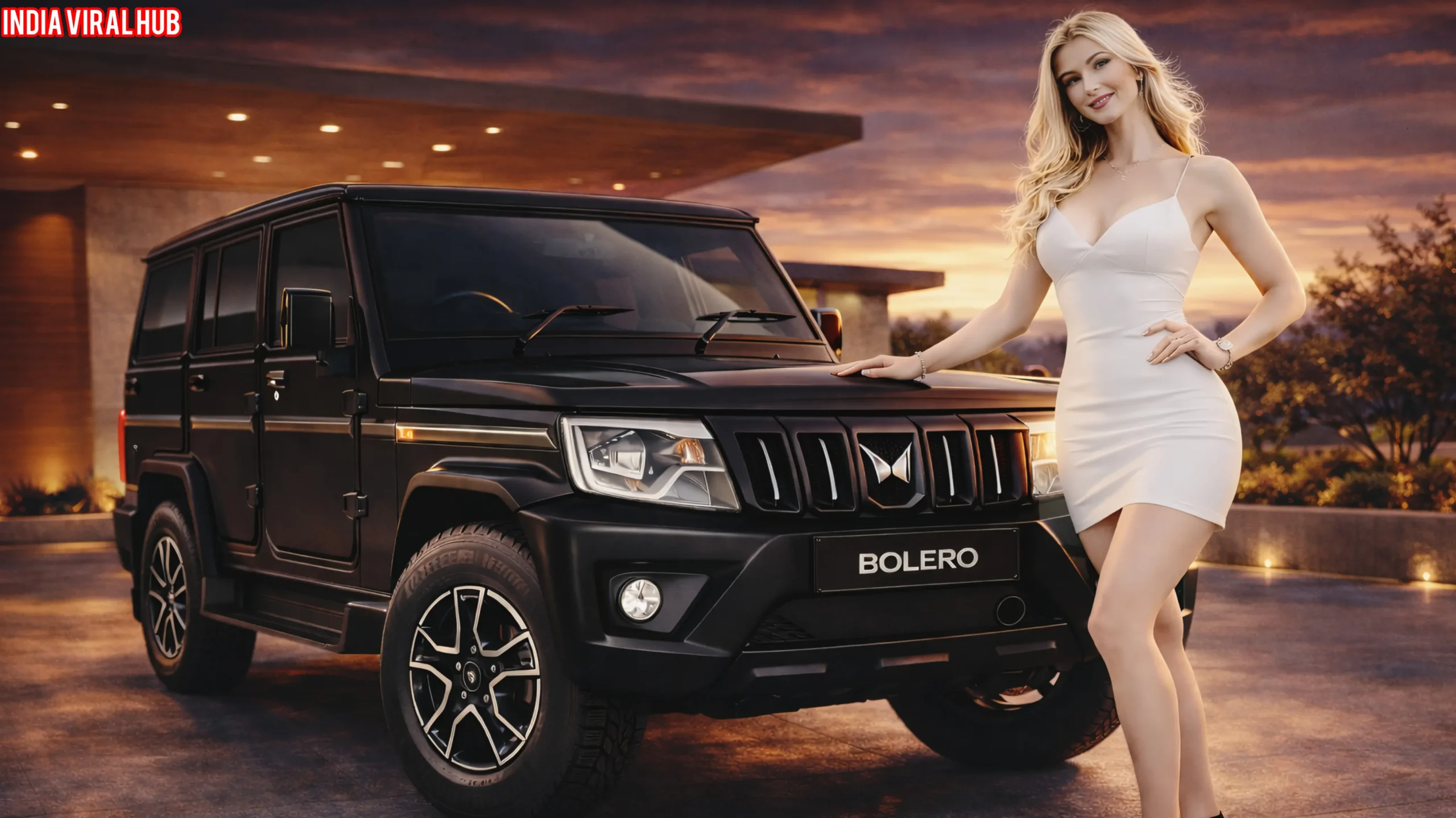 New Mahindra Bolero 2026 front design showing LED grille and rugged bumper.